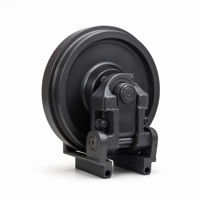 Roue guide complète pour engin de chantier